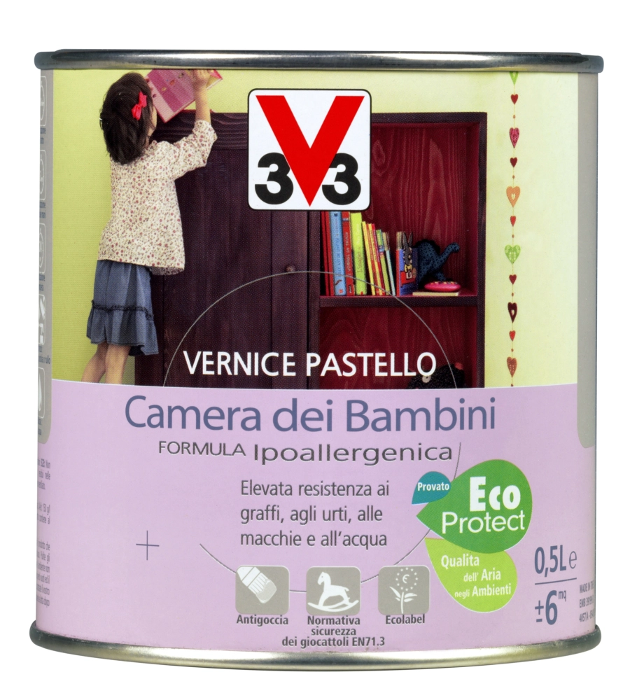 Vernice per legno - vernice pastello camera dei bambini - bianco panna - 0,5 litri